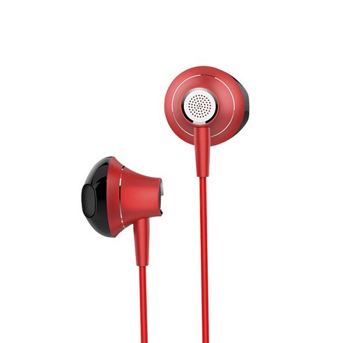 Microkia 3.5mm 플러그 편직 케이블 유선 이어폰, 레드, VE-605