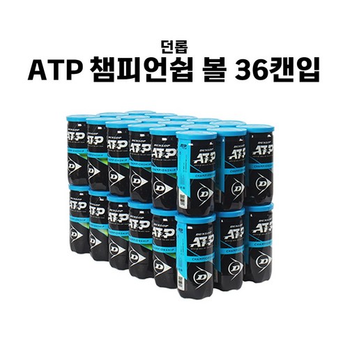 던롭 ATP 챔피언쉽 시합구 2볼 (36캔입) 스포츠 체육 운동 동호회 연습볼 ATP 공인구, 옐로우, 36개