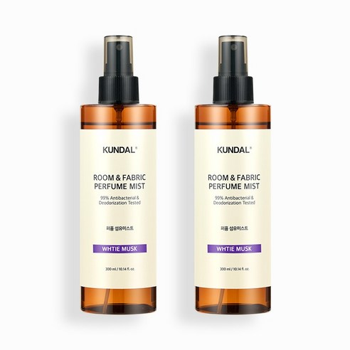 쿤달 퍼퓸 룸 앤 패브릭 섬유탈취제 화이트머스크향, 300ml, 2개, 화이트머스크