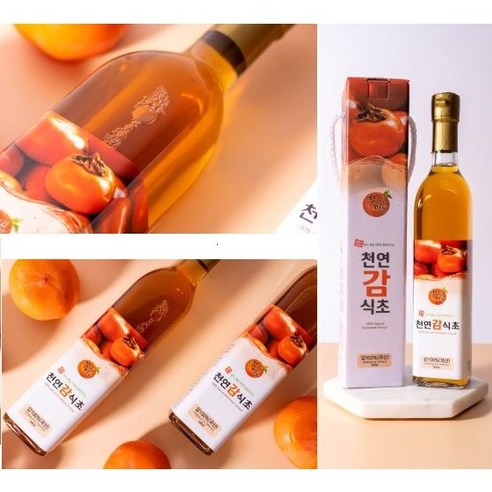 감익는마을 천연감식초 감식초 유리병500ml 항아리3년숙성 천연감식초 천연발효식초 천연식초 자연침전감식초, 500ml, 2개