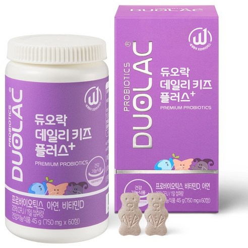 듀오락 데일리 키즈 플러스 유산균 45g, 60정, 1개