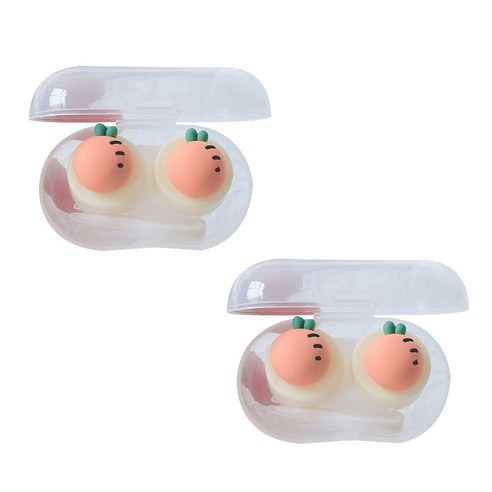 메이홈 프루츠 포인트 렌즈케이스, 2개, 당근