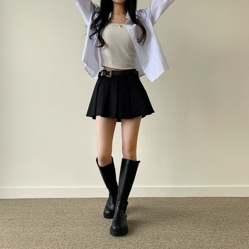 슬로우베리 웨스턴 벨트 A라인 플리츠 스커트 에이라인스커트 슬로우베리 웨스턴 벨트 A라인 플리츠 스커트 에이라인스커트