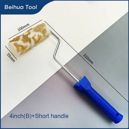 페인트롤러 Beihua-4 인치 6 해초 폼 페인트 롤러 브러시 스폰지 패턴 텍스처 도구 벽 장식 페인팅, [01] 1pc, 03 4inch B short handle_01 1pc, 4inch B short handle+1pc