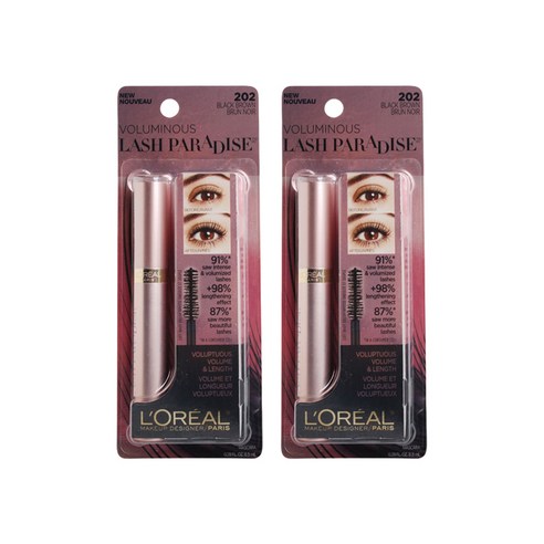 로레알파리 볼류미너스 래쉬 파라다이스 마스카라 8.5ml, Black Brown, 2개