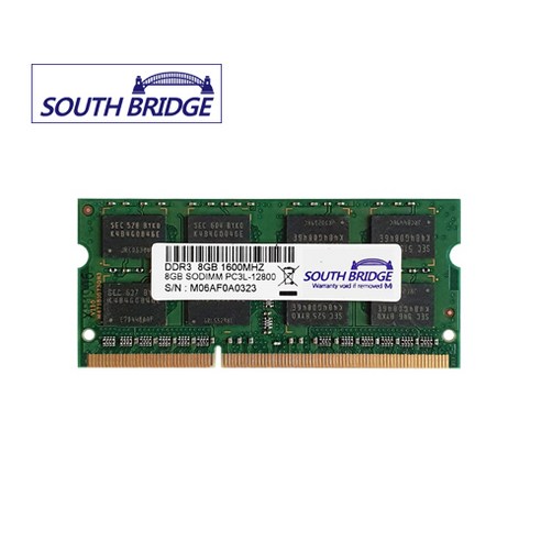 SOUTH BRIDGE 삼성칩 노트북 DDR3 8GB 램8기가 PC3-10600 & 12800 새상품 RAM 메모리 노트북용, 노트북 8기가램 DDR3 PC3L-12800 새상품