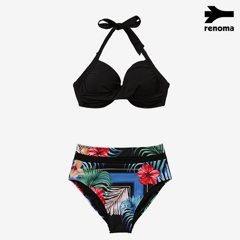 레노마수영복 여성 블랙샌드 비치 2피스 비키니 (RN-LS19315GC)