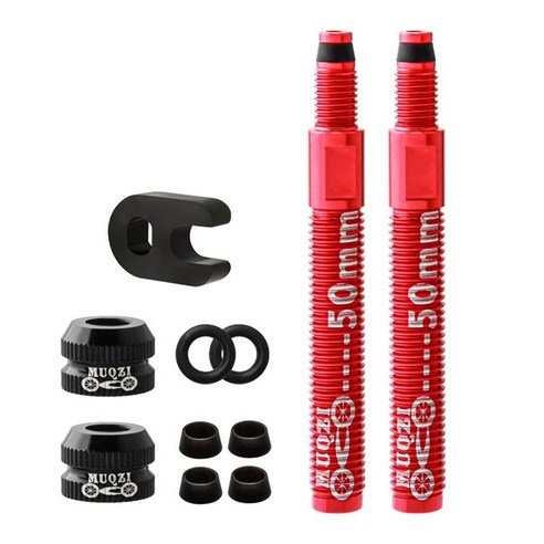 1pcs 튜브리스 프레스타 밸브 주스 알루미늄 합금 진공 타이어 탄소 림 확장 밸브 코어, 2pcs 50mm 레드, 50mm 80mm