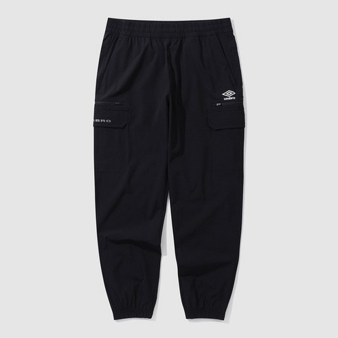 [국내백화점판] UMBRO 엄브로 24년신상 나일론 스판 지퍼카고 조거 팬츠 (블랙)