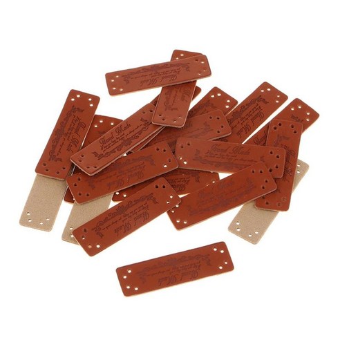 20pcs 갈색 손으로 만든 pu 가죽 레이블 태그 의류 장식에 대 한 바느질 용품, 유형 6