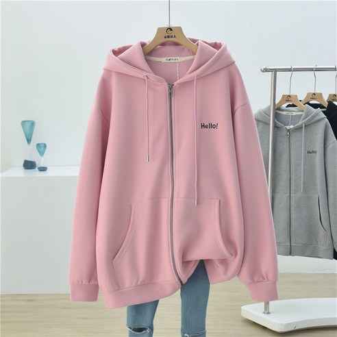[150kg까지 특가상품] 후드집업 여성 가을 겨울 편한 간절기 제인드 무지 레터링 프린트 루즈핏 후드티 포켓 기모 자켓 가을옷 빅사이즈 오버사이즈 캐주얼 패션 데일리 상의