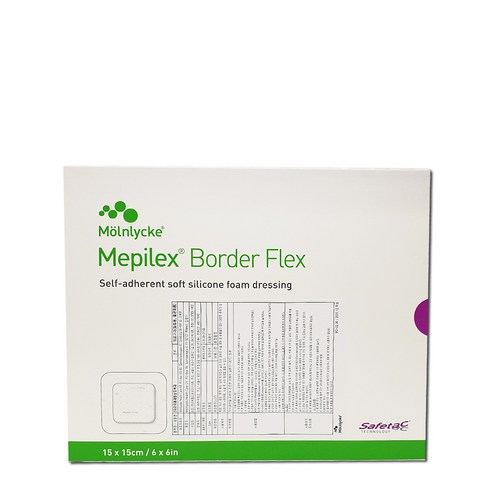 메피렉스보더 플렉스 Mepilex Border Flex 15X15cm 5매 실리콘밴드, 1개