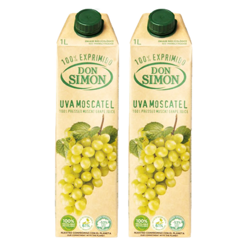 돈시몬 생과일 착즙 모스카텔 백포도주스, 1L, 2개