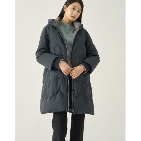 지센 여성 퀼팅 후드 니트소매 덕다운패딩점퍼 할인가격 199,000원