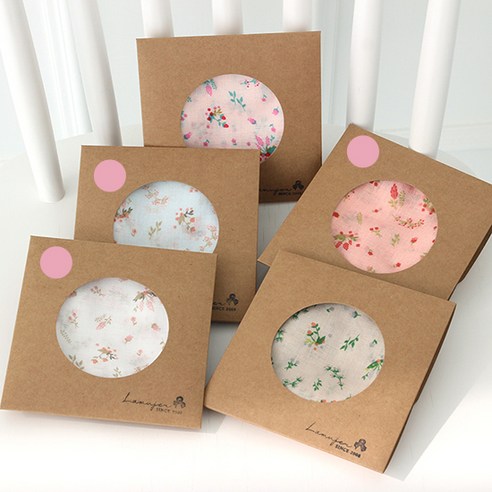 [3장 1세트] 라뮤제 오색잔꽃_쁘띠스카프 여성손수건 가제 아사면 목손수건