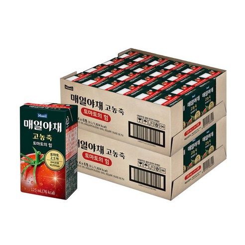 매일야채 고농축 당근의 힘 주스 선물세트, 125ml, 48개