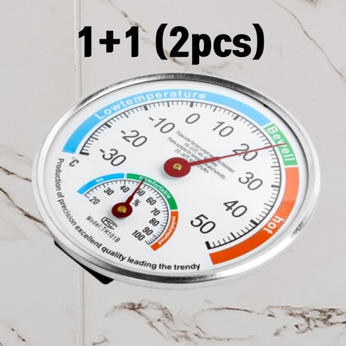 푸토 1+1 아날로그 온습도계 온도계 습도계 공장 현장 건축 인테리어 실내 외부용, 2개
