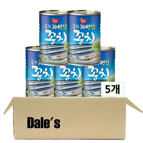 데일즈기획 동원 꽁치 캔 통조림, 400g, 5개