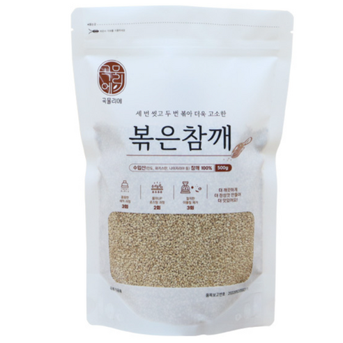 현대농산 세 번 씻고 두 번 볶아 더 고소한 볶음 참깨 500g 통깨, 8개 수입참께