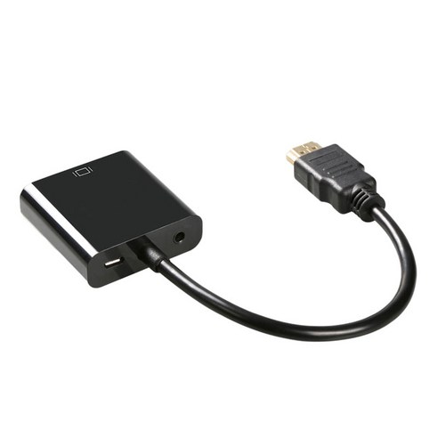 HDMI 케이블 HDMI-VGA 1080P 디지털 오디오 변환기 HDTV HDCP 남성-여성 컴퓨터 데스크탑, 블랙 오디오 파워, 17cm., 아직도