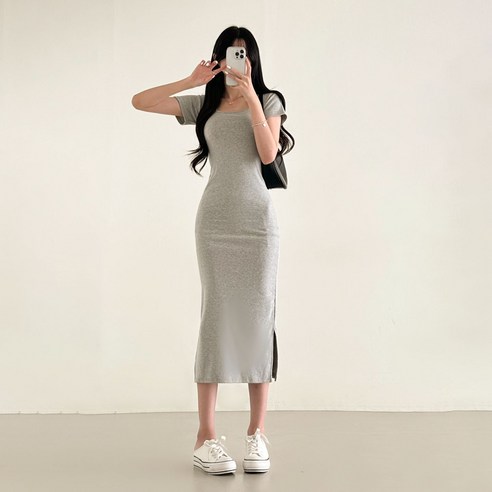 스타일과 편안함을 동시에, 스트릿제이 쫀쫀 스판 롱 원피스