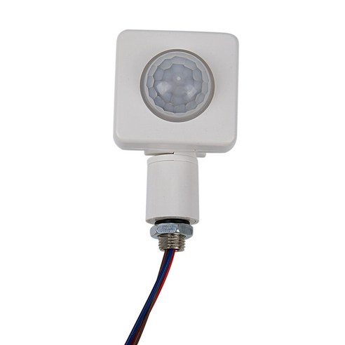 Deoxygene 자동 PIR 85-265V 보안 적외선 모션 센서 감지기 벽 LED 조명 야외 160도 10M 흰색, 하얀색
