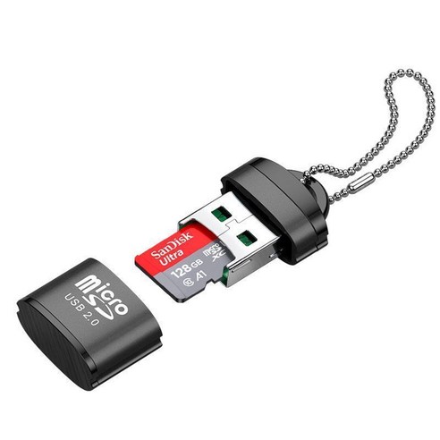 Sunlink 노트북 액세서리용 USB 마이크로 SD/TF 카드 리더 2.0 미니 휴대폰 메모리 고속 어댑터, As shown, As shown