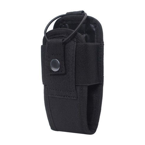 Molle 라디오 워키토키 홀더 가방 매거진 파우치 홀스터 케이스, 검은 색, 6.5x5x15cm, 옥스포드 패브릭