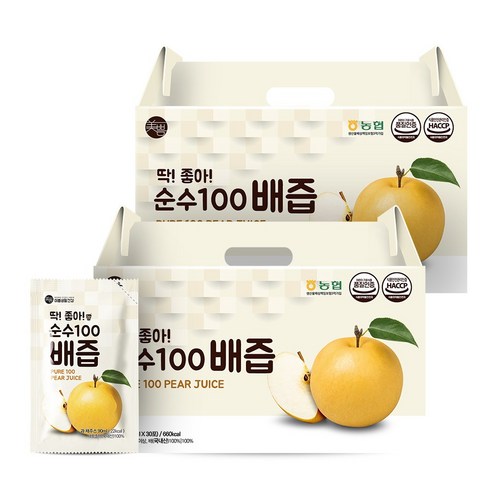 미쁨생활건강 딱좋아 순수100 배즙, 90ml, 60개