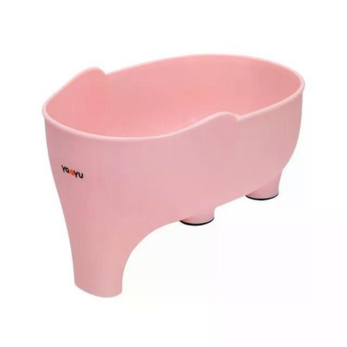물빠짐 배수 바구니 용기 깔때기 주방 싱크대 야채 과일 세척, 1개, 코끼리 핑크