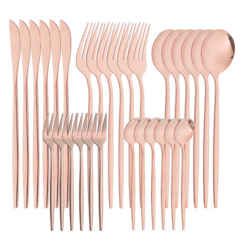 30pcs u스테인리스 스틸 수저세트, Silver