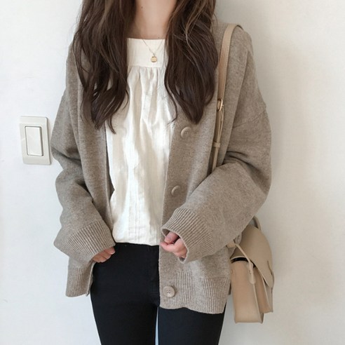 데이프릴 여성용 포나 베이직 니트가디건