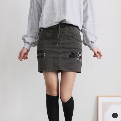 FW 세상편한 스판 가을 치마바지 중년 여성 의류 허리밴딩 미니 스커트