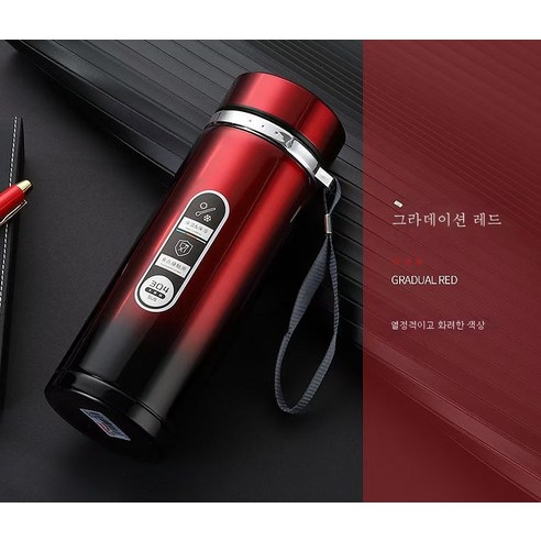 ZZJJC 304 스테인리스 대용량 텀블러 아웃도어 여행포트 나시 스포츠 주전자, 500ml, 점변홍