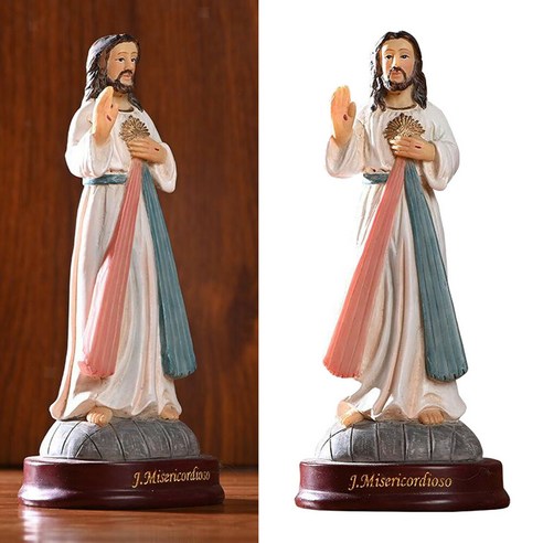 유럽 Handpaint 사제 예수 동상 입상 탁상 조각 공예, 하나, 보여진 바와 같이