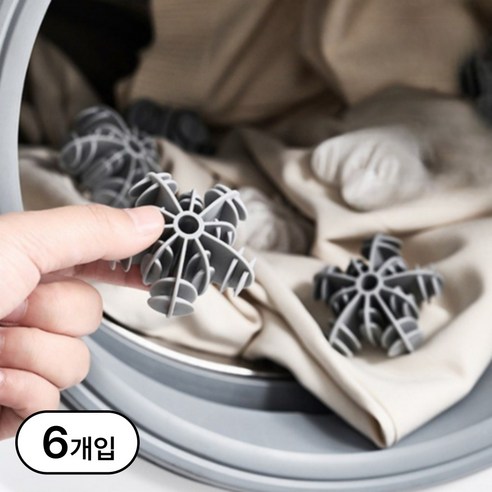 단편살림 세탁볼 옷 엉킴 방지, 6개, 그레이