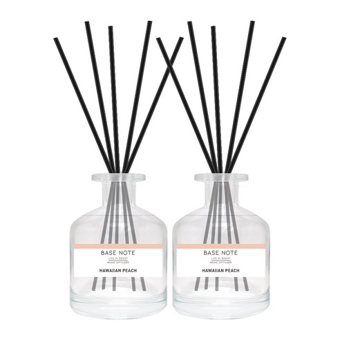 (1+1) 베이스노트 홈 디퓨져, 하와이안피치, 150ml, 2개