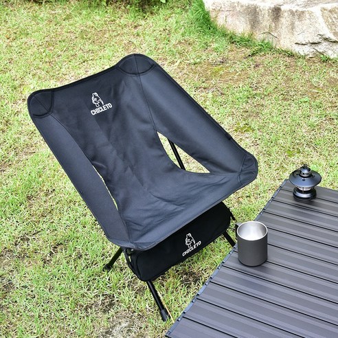 시크레토 캠핑 의자 피크닉 초경량 경량 의자 체어, 블랙, 1개