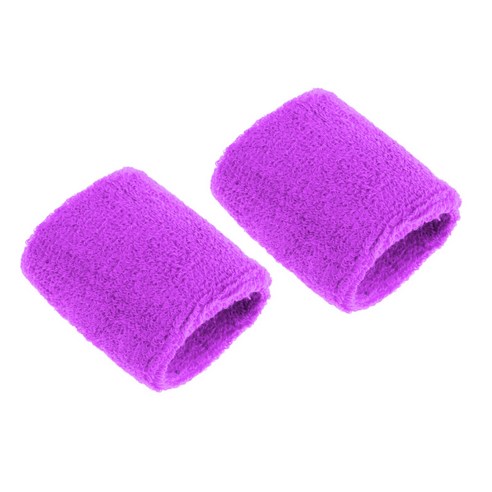 2Pcs 스포츠 농구 배드민턴 테니스 남여 공용 코튼 스웨트 밴드 팔찌, 라이트 퍼플, 8x7cm