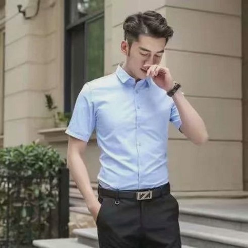 치즈셔츠 구김없는 일반핏 하얀색 블루 반팔 남성 와이셔츠 슬림핏 블루치즈 치즈셔츠 구김없는 일반핏 하얀색 블루 반팔 남성 와이셔츠 슬림핏 블루치즈