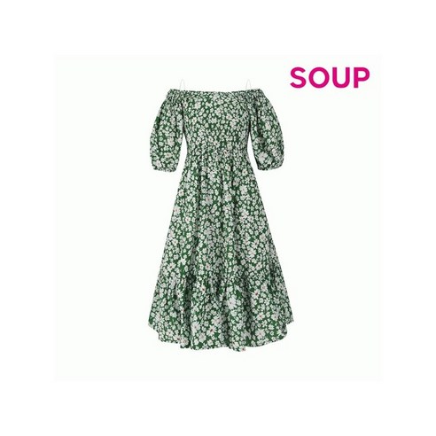 숲 SOUP 퍼프 슬리브 원피스 SZ6OP30
