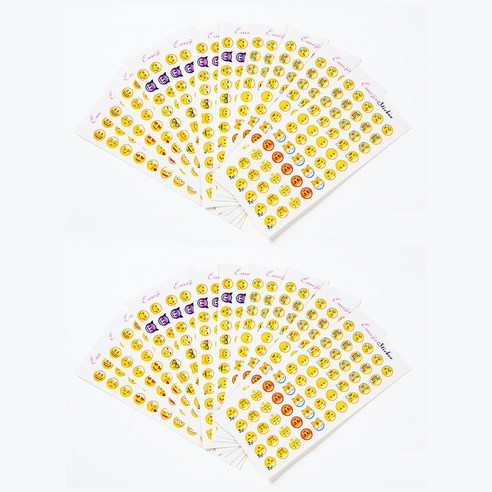 올리브파티 클래식이모티콘 스티커 스마일 다꾸 감성 스티커 12매 세트, 2세트