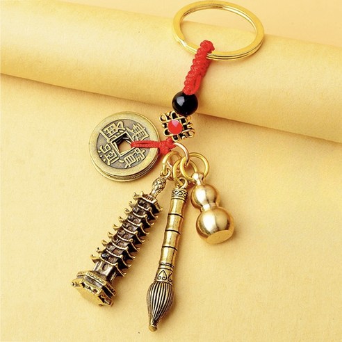 조롱박 열쇠고리 행운키링 비휴 엽전 키홀더 키링 슬림소녀 Key Chain, 엽전+속이 빈조롱박, 1개