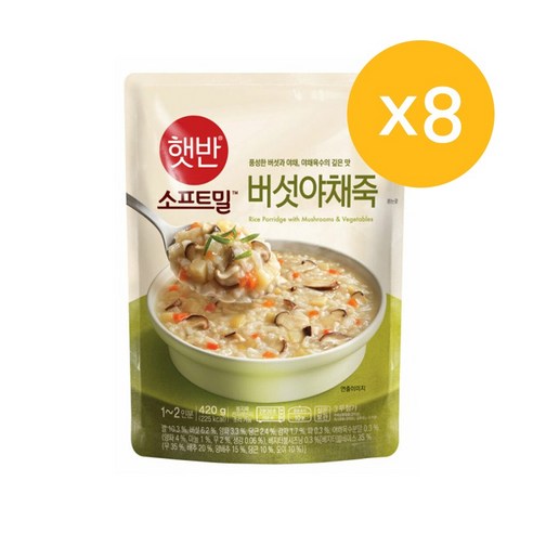 비비고 버섯야채죽, 420g, 8개