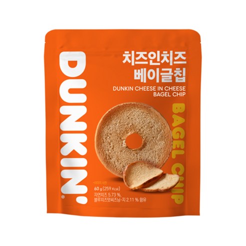 던킨도너츠 치즈인치즈 베이글칩60g X 10봉, 60g, 10개