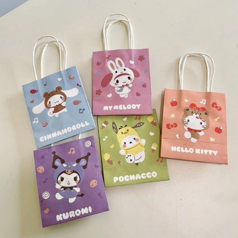 산리오 미니 쇼핑백 선물포장 어린이집선물 구디백 유치원 초등학교 선물, 헬로키티 6개입