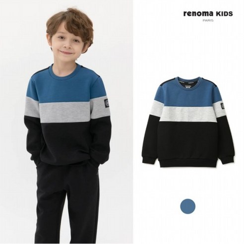 [레노마키즈] 남아스포티 절개 맨투맨 블루 (R2232T118_13)