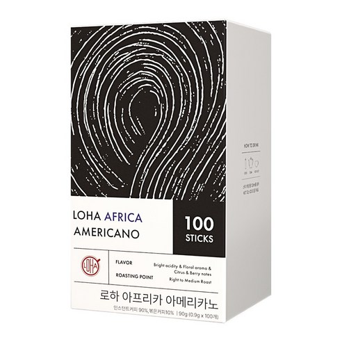로하 아프리카 아메리카노 스틱커피 100T, 1개, 100개입, 1g