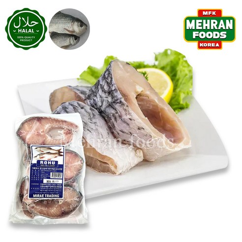 MIRAE Frozen Fresh Rohu Fish (Head Less) 1kg 냉동 잉어 (생선), 1개 피쉬맨앰프 Best Top5