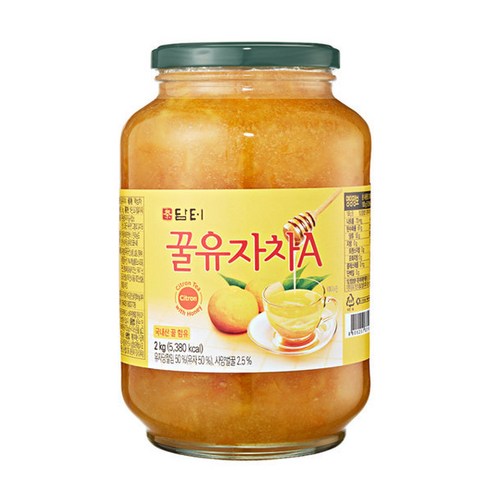 담터 꿀유자차A 2kg – 건강 음료 및 간식, 달콤한 유자와 꿀의 조화, 2000g, 1개 
커피/원두/차